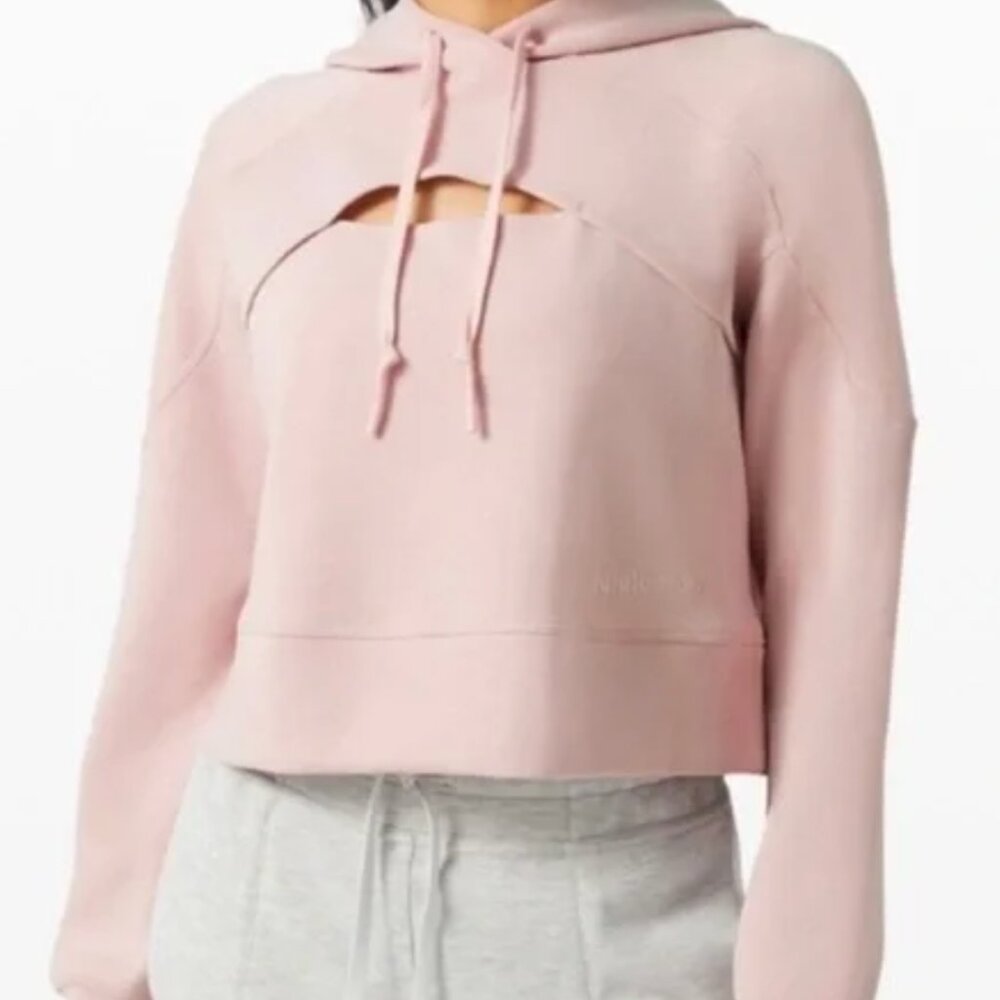 Lululemon Get Centered Crop Hoodie - Size 10 - Misty Pink